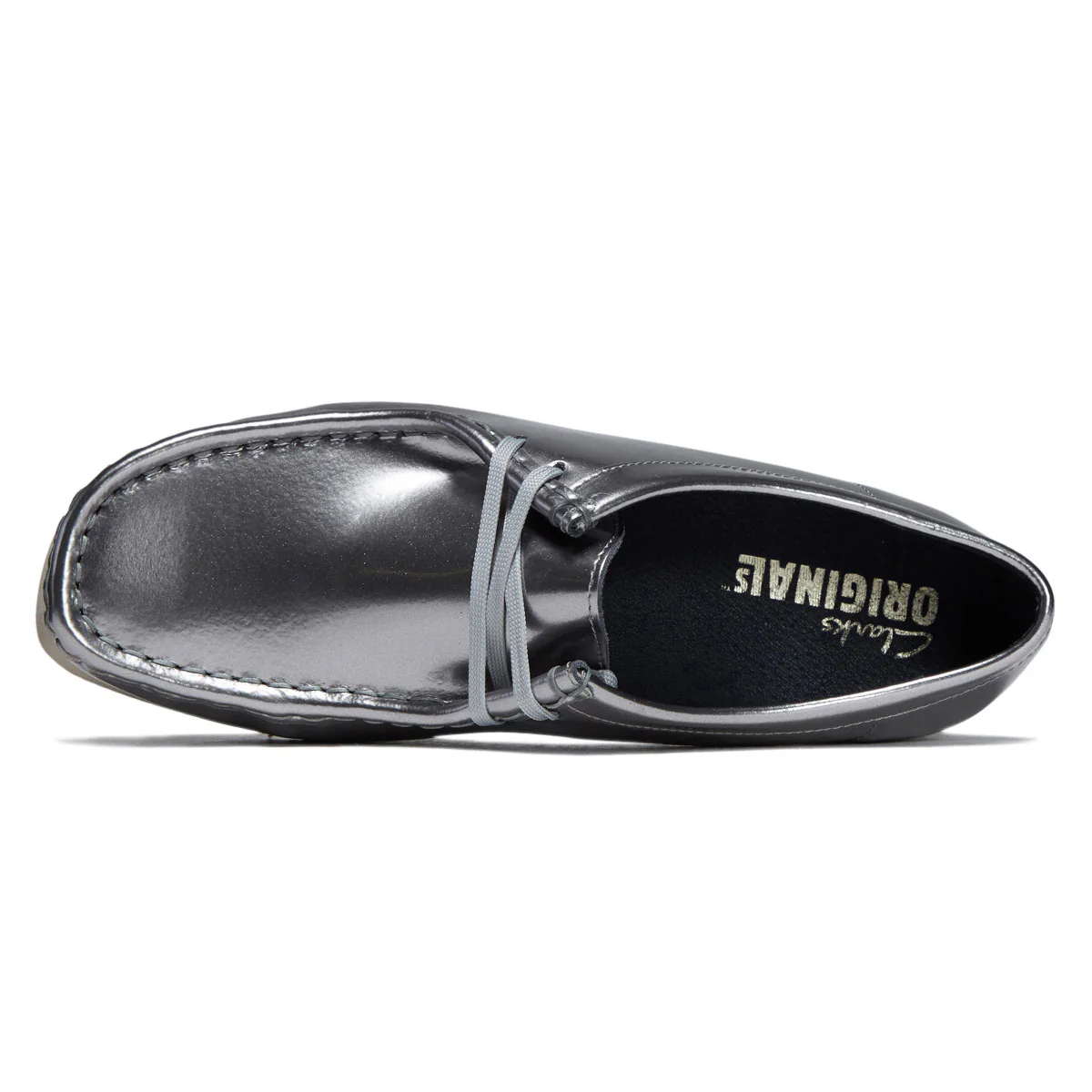 Clarks Womens Wallabee Shoes - Silver - Image 3
