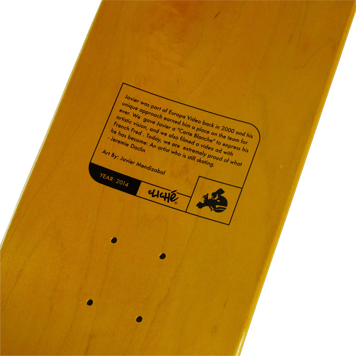 Cliché Javier Mendizabal Griptape Art Skateboard Complete - 8.25" - Image 3
