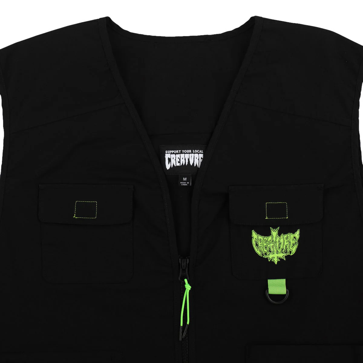 Creature Gravette Cut And Tie Utility Vest - Black - Image 4