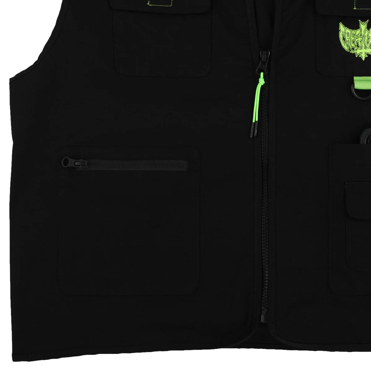 Creature Gravette Cut And Tie Utility Vest - Black - Image 6