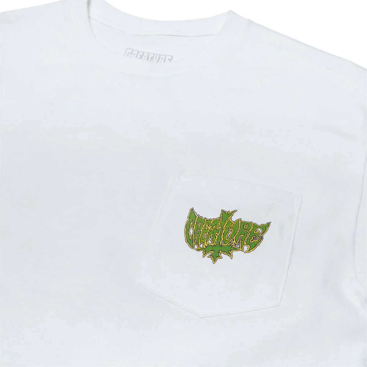 Creature Gravette Hippie Skull 20th Pocket T-Shirt - White - Image 3
