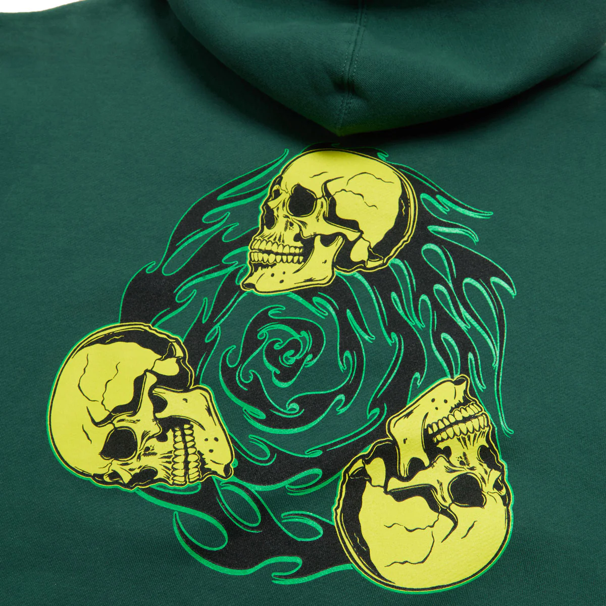 Creature Spiral Skull Hoodie - Dark Green - Image 4