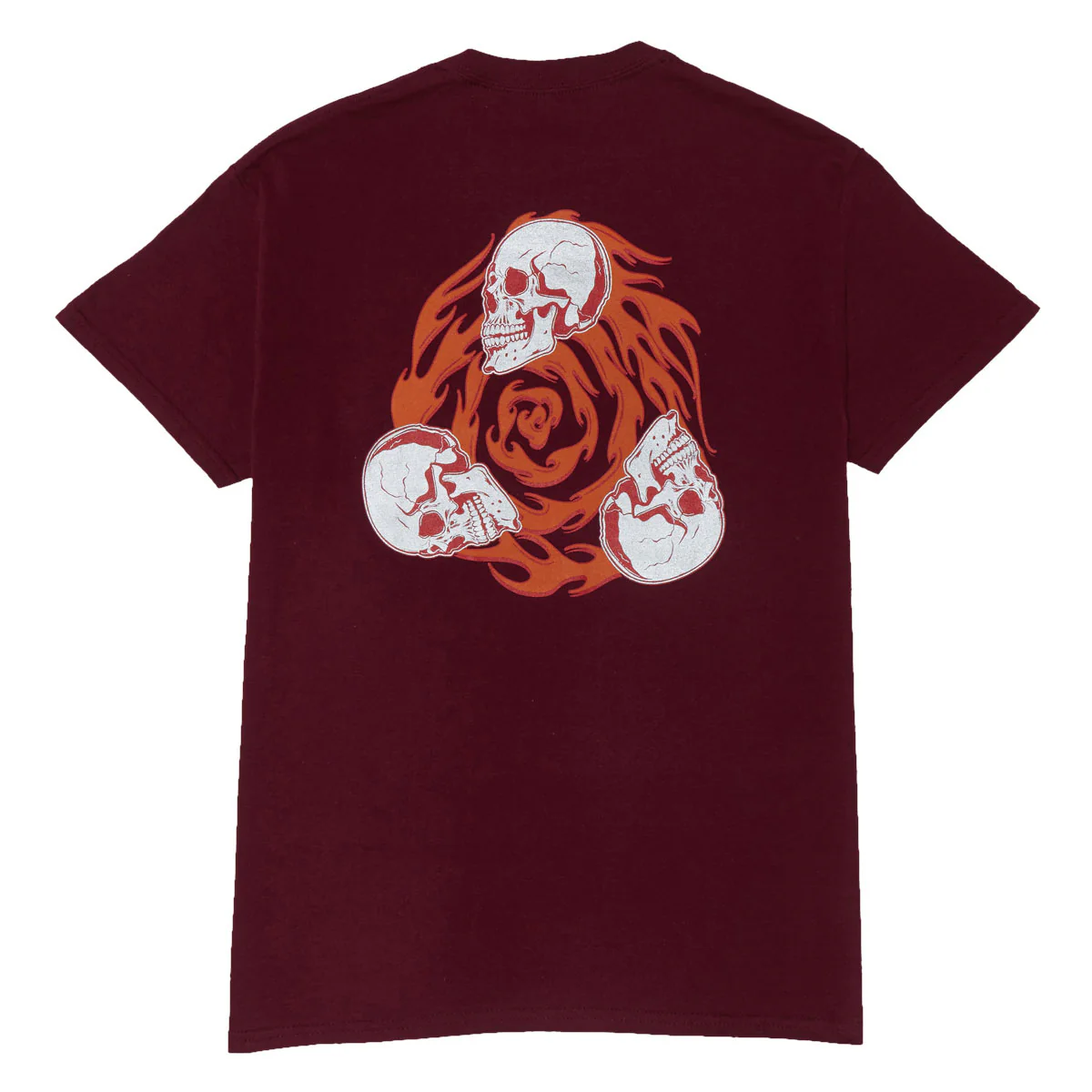 Creature Spiral Skull T-Shirt - Maroon