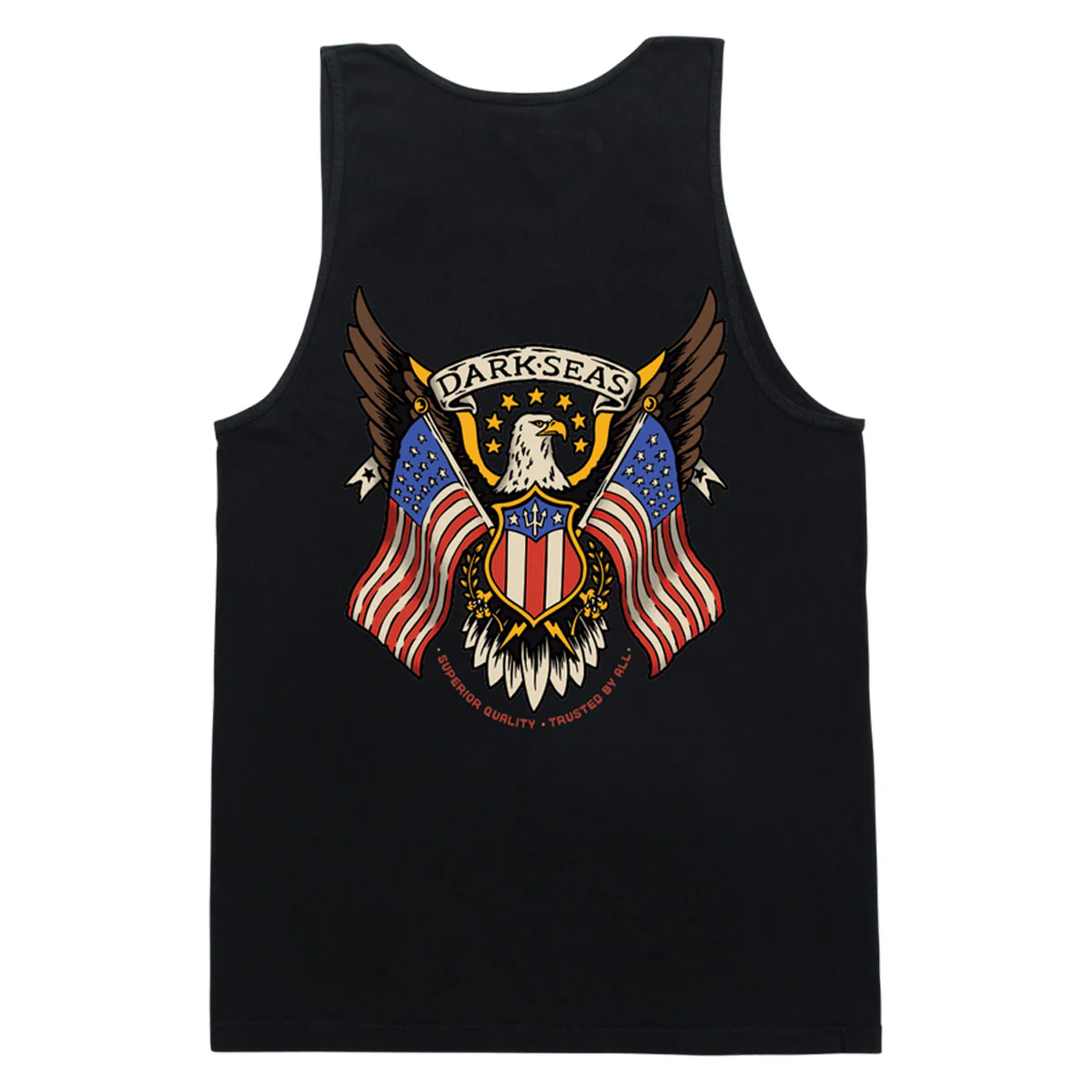 Dark Seas Land Of The Free Stock Tank Top - Black