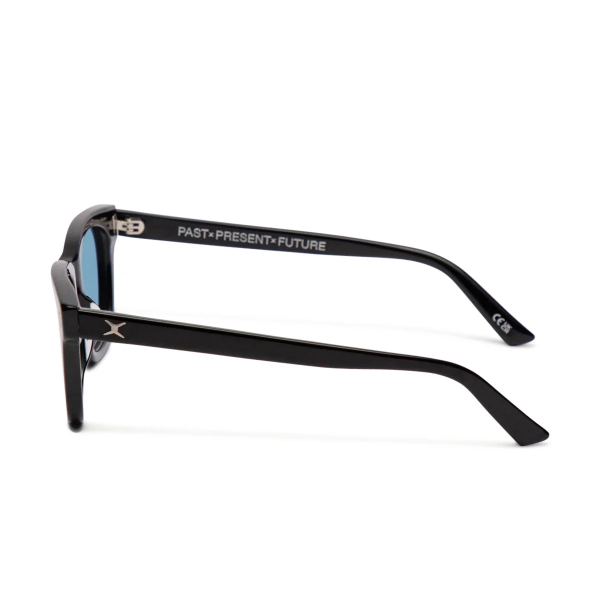 Decade Big Earl 50s Sunglasses - Gloss Black Acetate/Blue CR-39 - Image 3