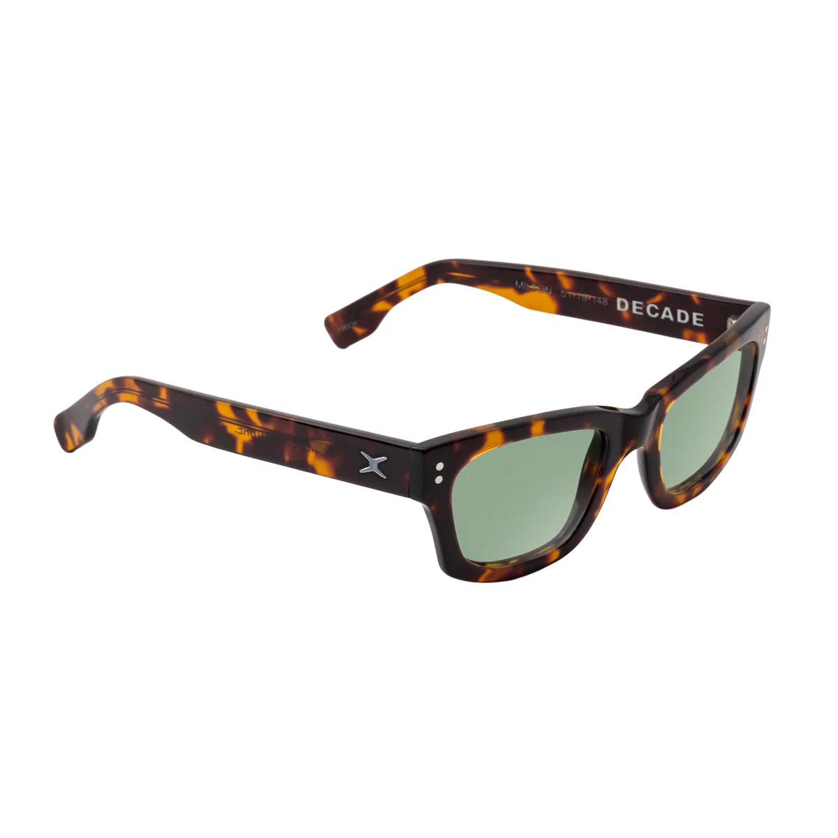Decade Milton 60s Sunglasses - Tortoise Acetate/Green CR39