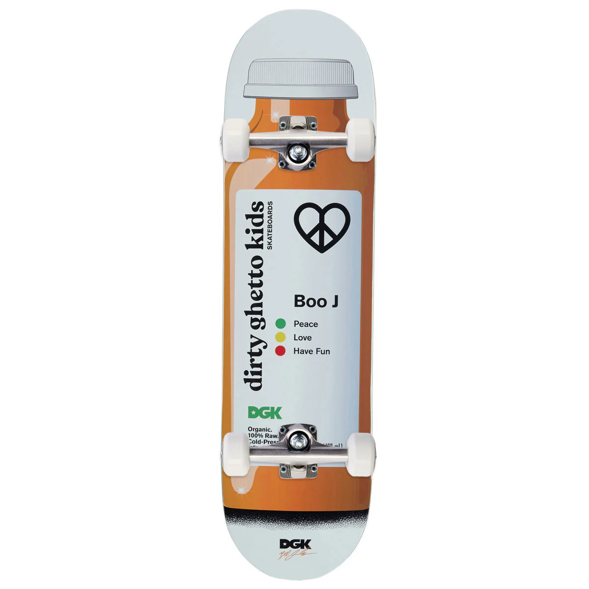 DGK Cold Pressed Boo Skateboard Complete - White - 8.25"