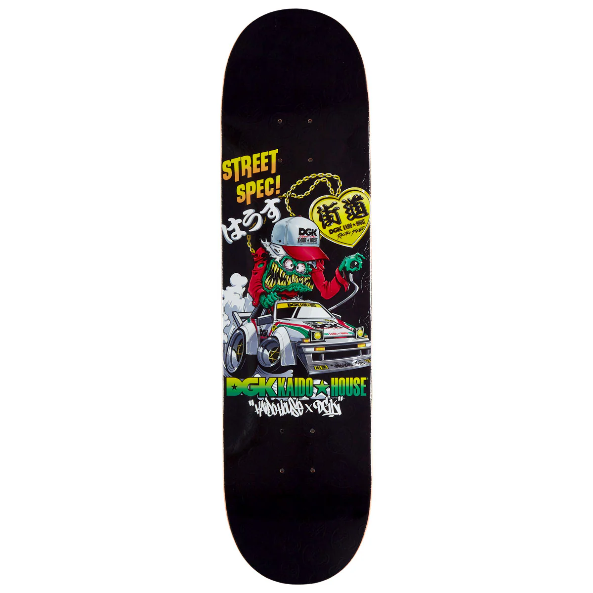 DGK x Kaido House Wide Open Embossed Skateboard Deck - Black - 8.06"