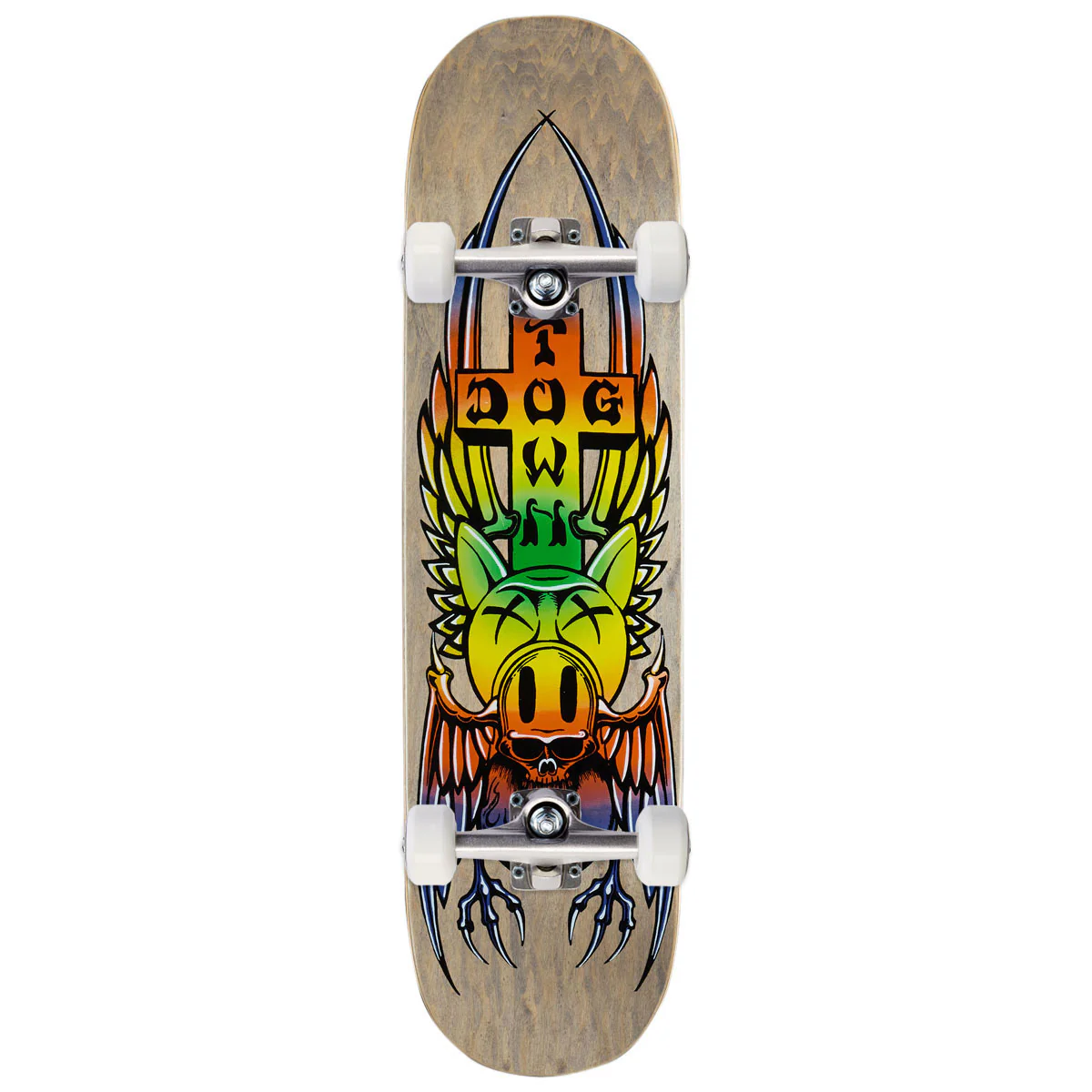 Dogtown Pig Skull Street Skateboard Complete - Black Stain - 8.25"