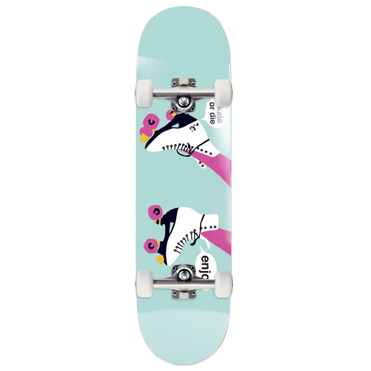 Enjoi Big Box Roller Skates R7 Skateboard Complete - Mint - 8.25"