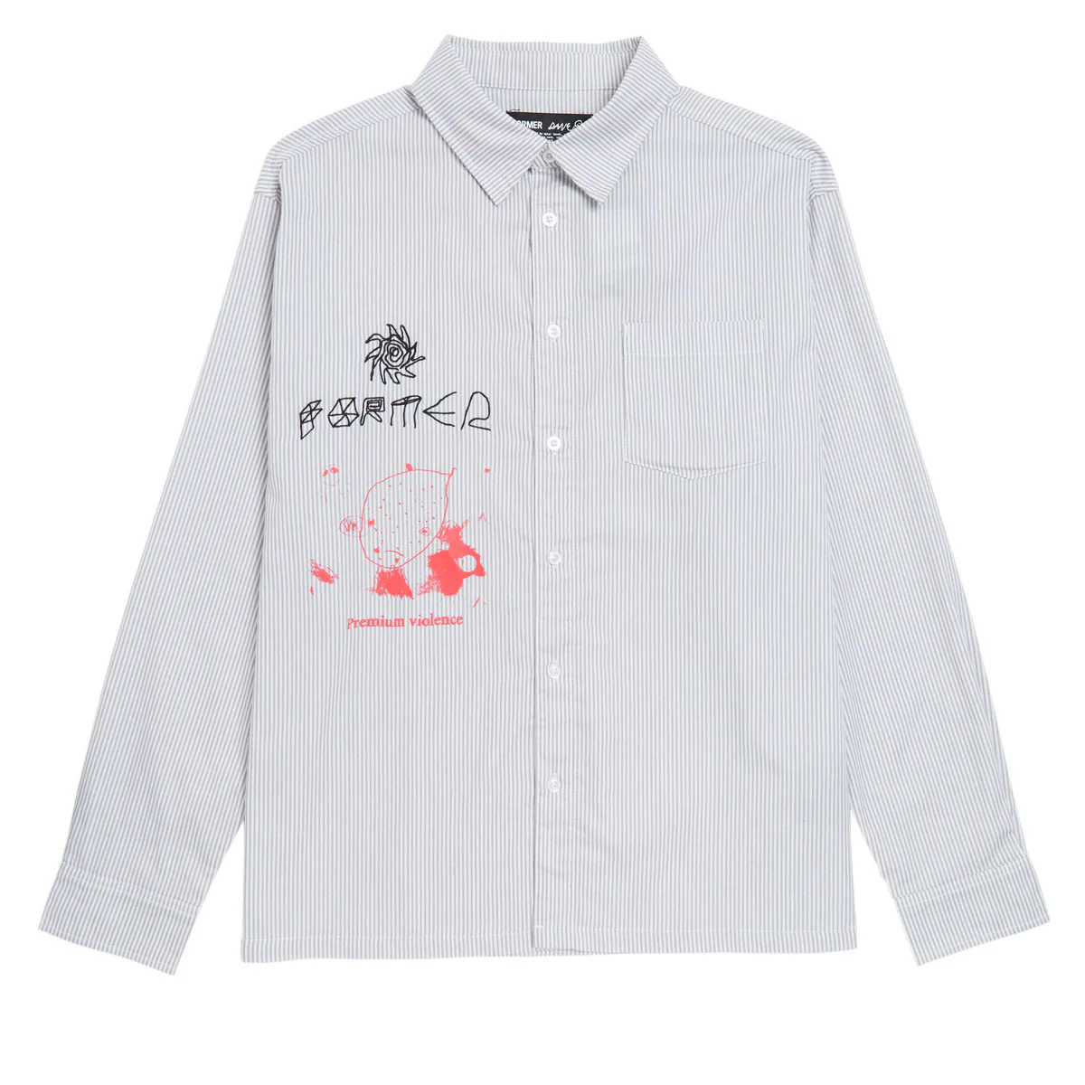 Former DxD Reynolds Stripe Long Sleeve Shirt - Grey