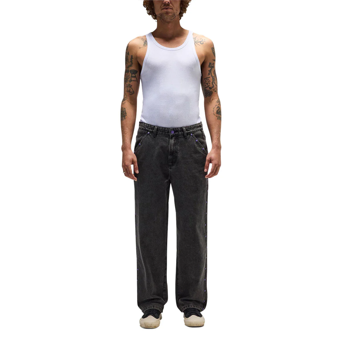 Former Studded Denim Jeans - Washed Black - Image 3