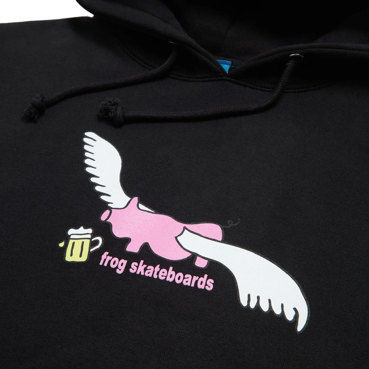 Frog Flying Pig Hoodie - Black - Image 2
