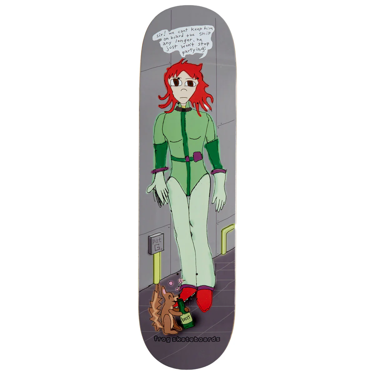 Frog Party Squirrel Pat G Skateboard Deck - 8.50"