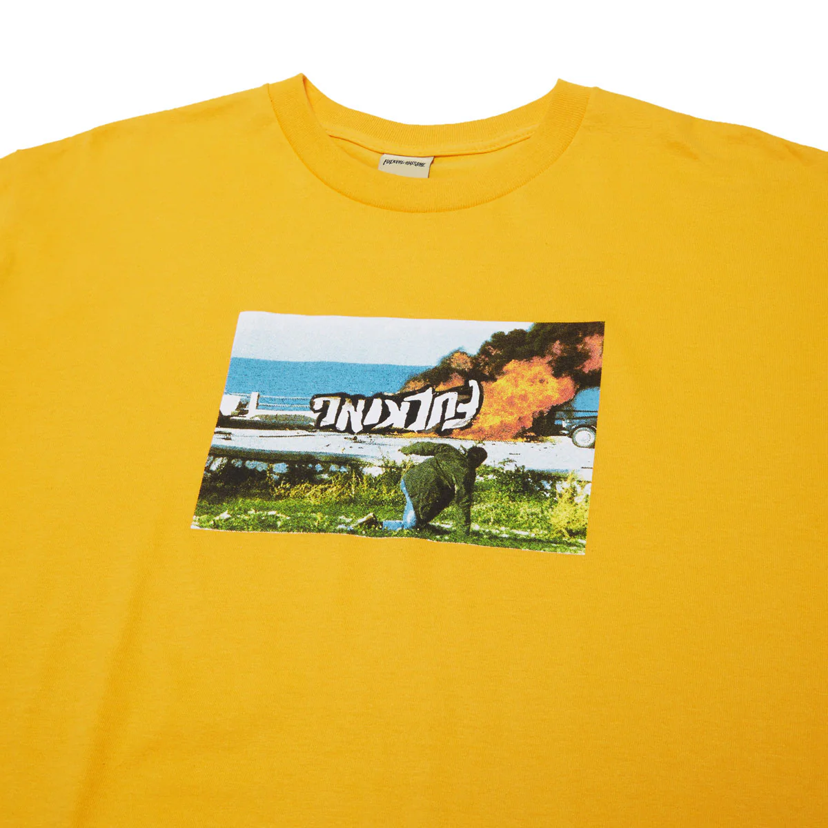 Fucking Awesome Car Burn T-Shirt - Gold - Image 2