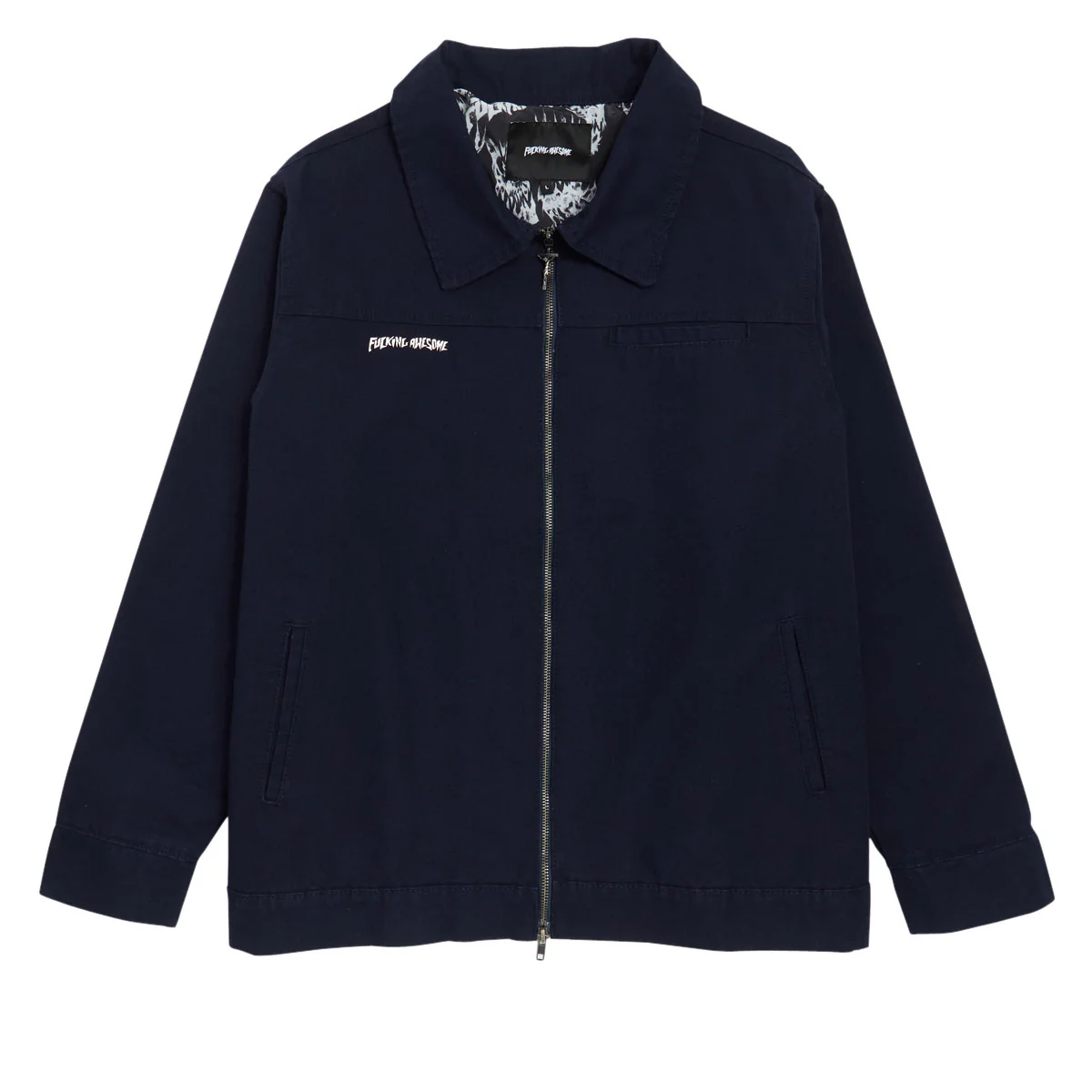 Fucking Awesome Double Zip Long Sleeve Work Shirt - Dark Blue
