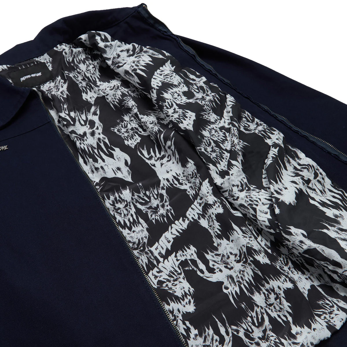 Fucking Awesome Double Zip Long Sleeve Work Shirt - Dark Blue - Image 3