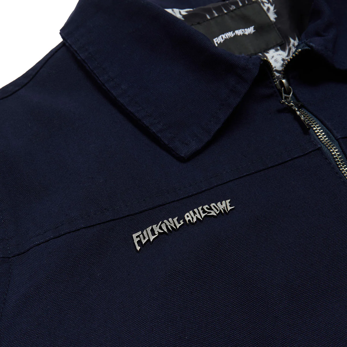 Fucking Awesome Double Zip Long Sleeve Work Shirt - Dark Blue - Image 4