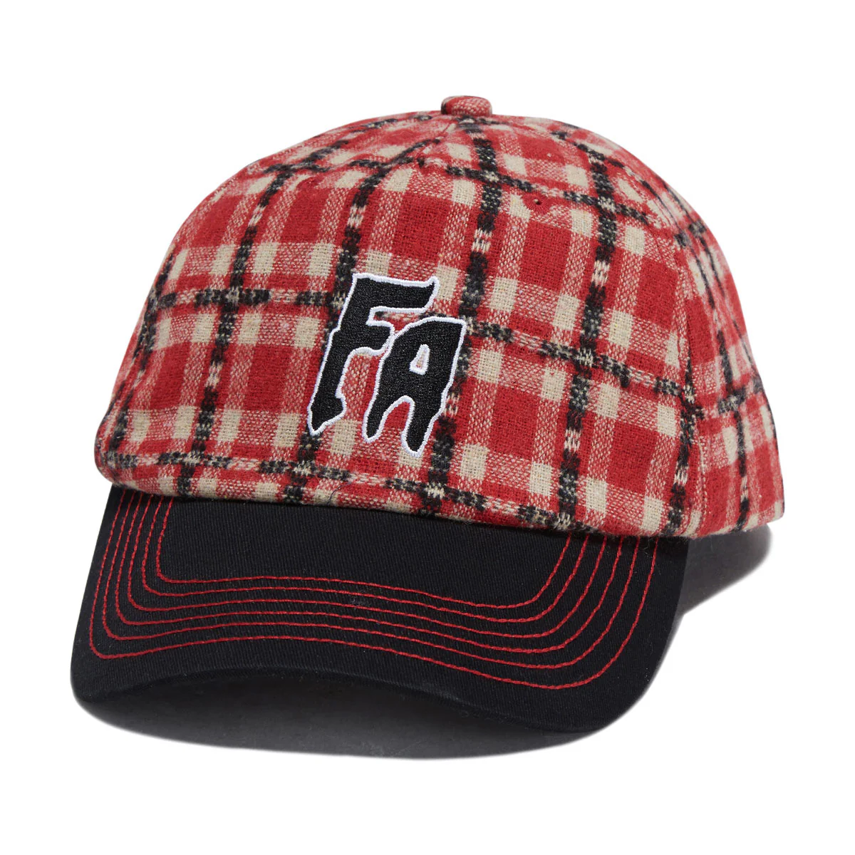 Fucking Awesome Seduction Plaid Snapback Hat - Red