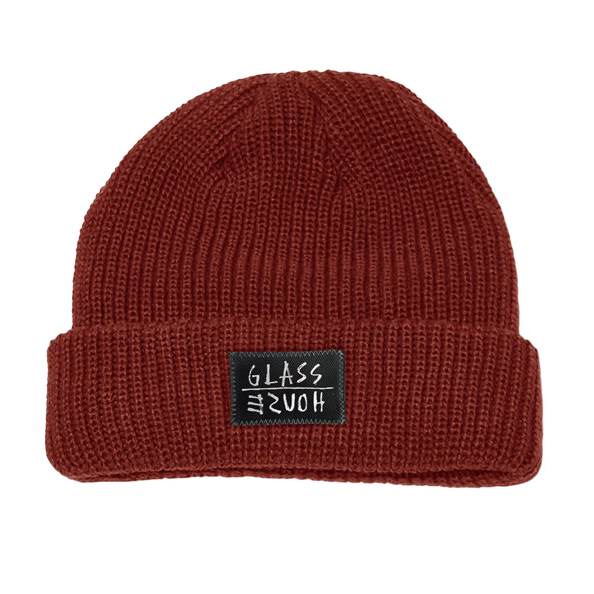 Glass House Memo Roll Up Beanie - Brick