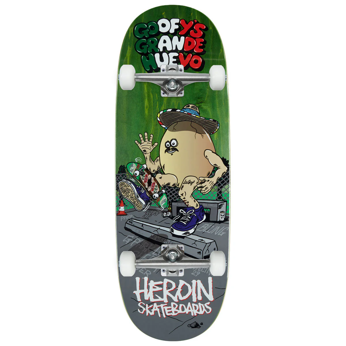Heroin Goofy's Grande Egg Skateboard Complete - 10.75