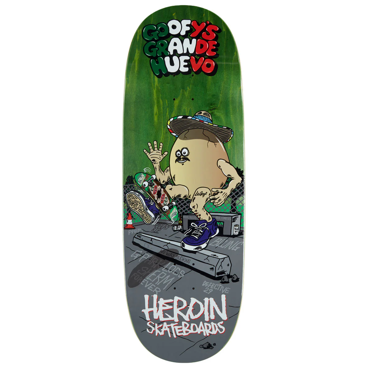 Heroin Goofy's Grande Egg Skateboard Deck - 10.75