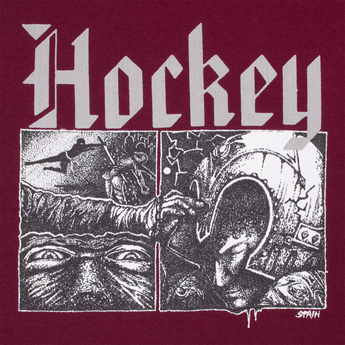 Hockey Middle Earth T-Shirt - Burgundy - Image 2