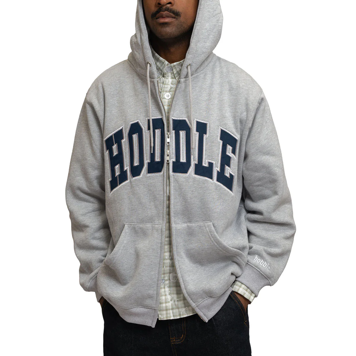 Hoddle Arch Logo Hoodie - Grey - Image 2