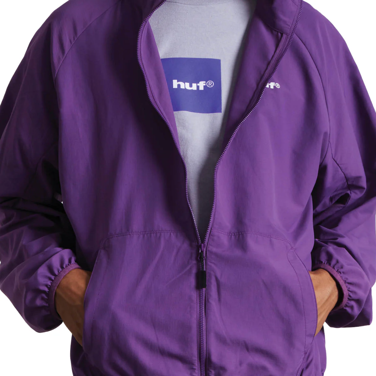 HUF 89 Lightweight Shell Jacket - Berry - Image 4