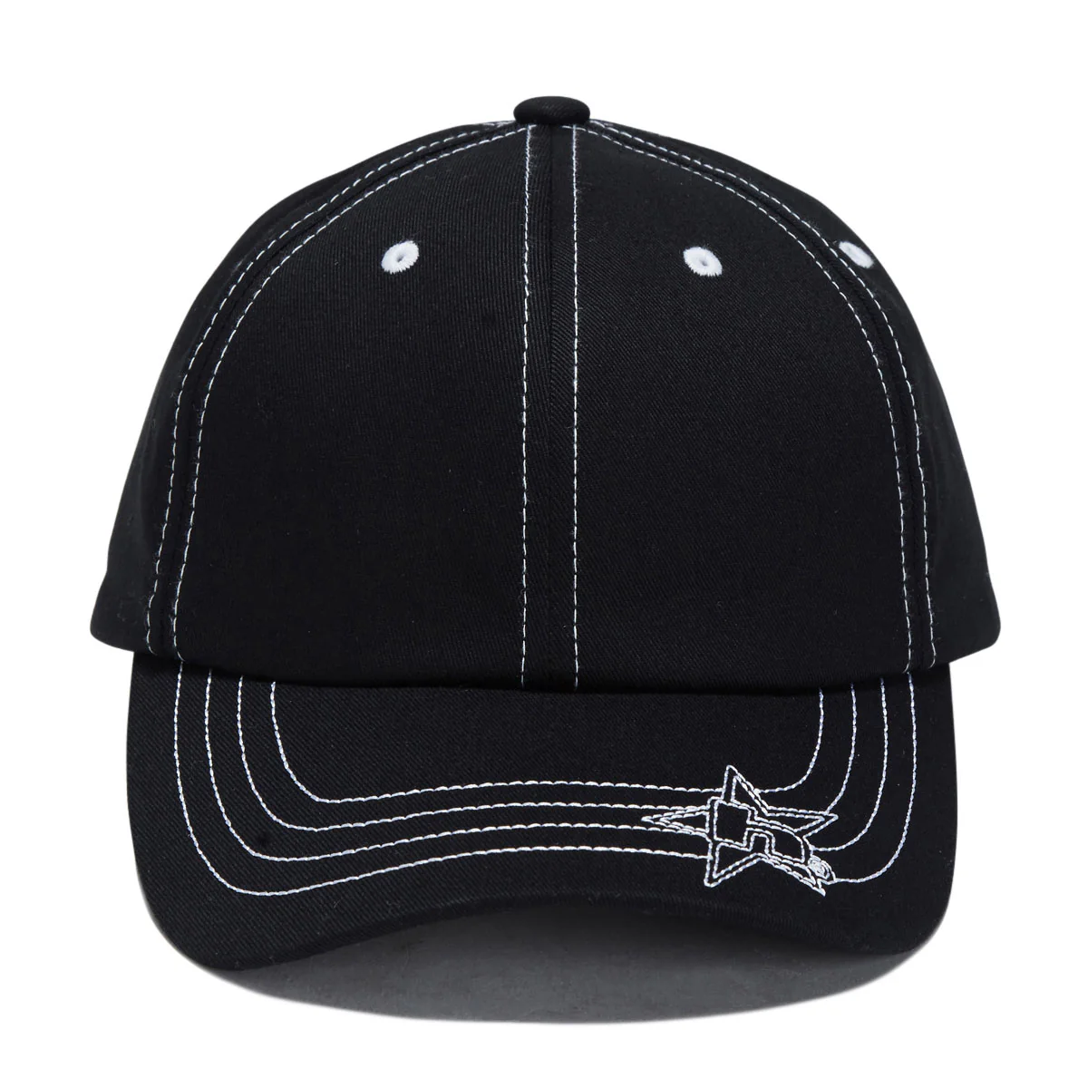 HUF Contrast H Star Snapback Hat - Black - Image 2