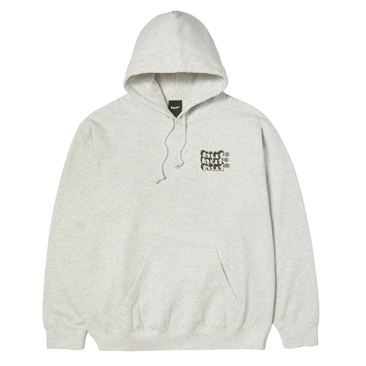 HUF Hand Stacked Hoodie - Heather Grey - Image 2