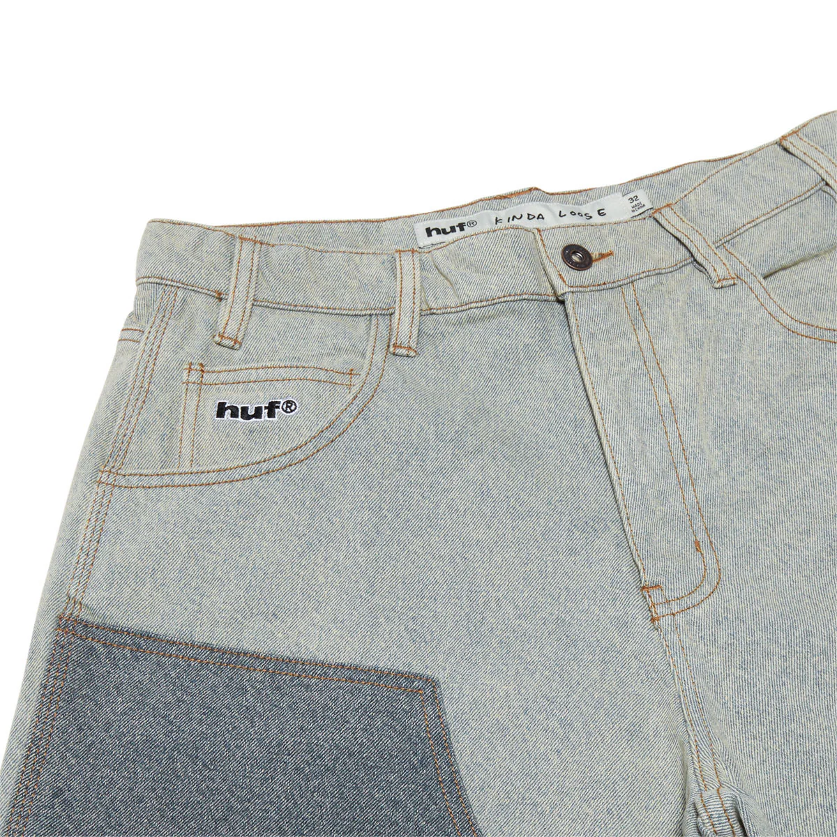 HUF Kinda Loose Double Knee Shorts - Light Indigo - Image 5