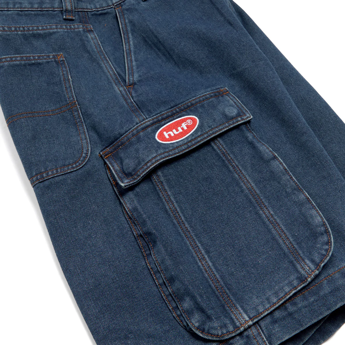 HUF Oval Denim Cargo Shorts - Indigo - Image 3