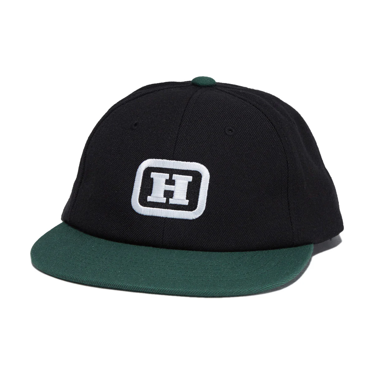 HUF Serif H 6 Panel Snapback Hat - Black