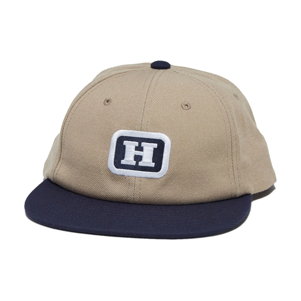HUF Serif H 6 Panel Snapback Hat - Khaki