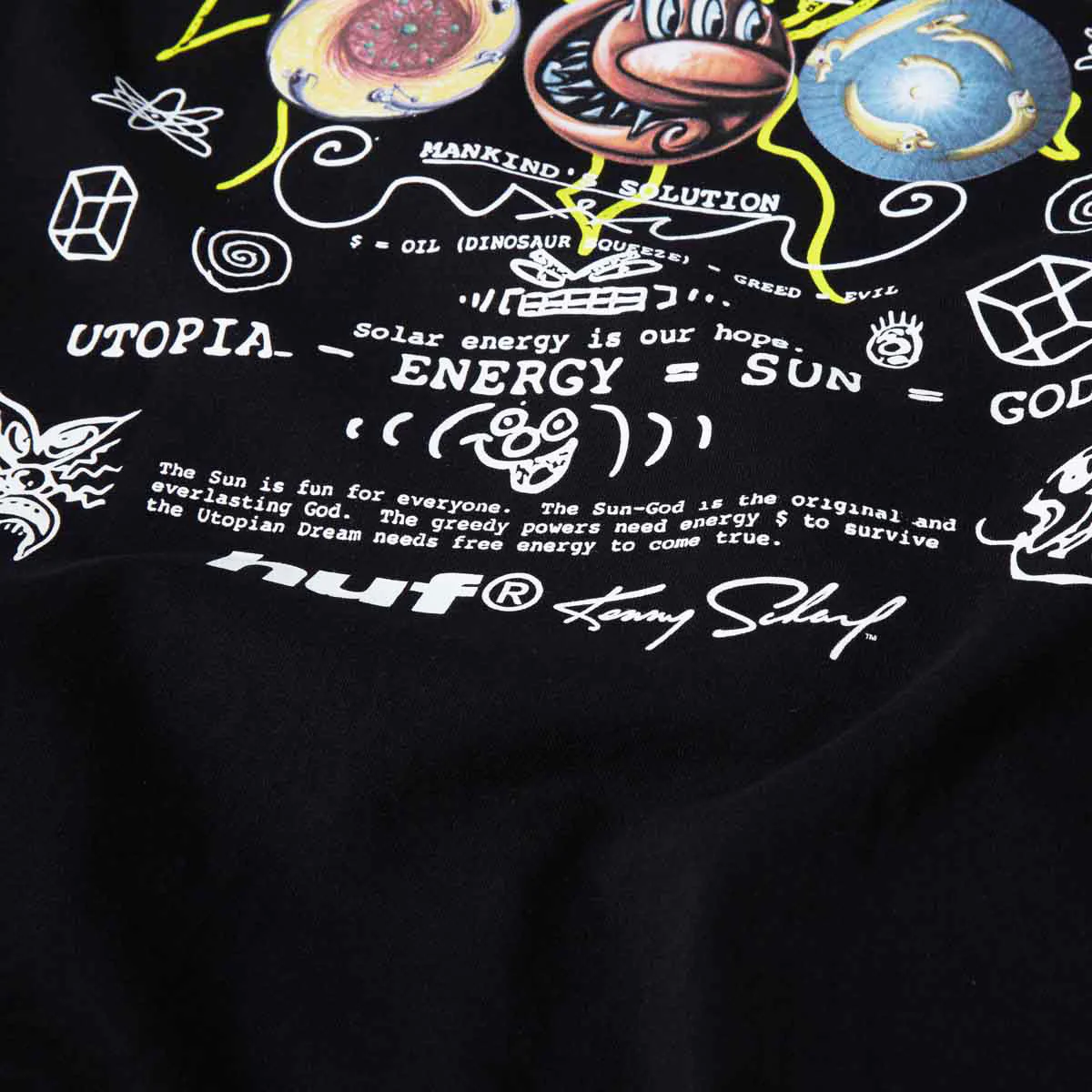 HUF x Kenny Scharf Philosophy T-Shirt - Black - Image 5