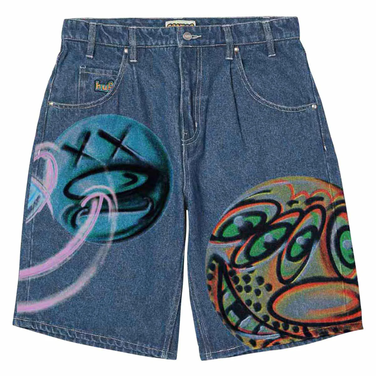 HUF x Kenny Scharf Spray Guys Denim Shorts - Multi