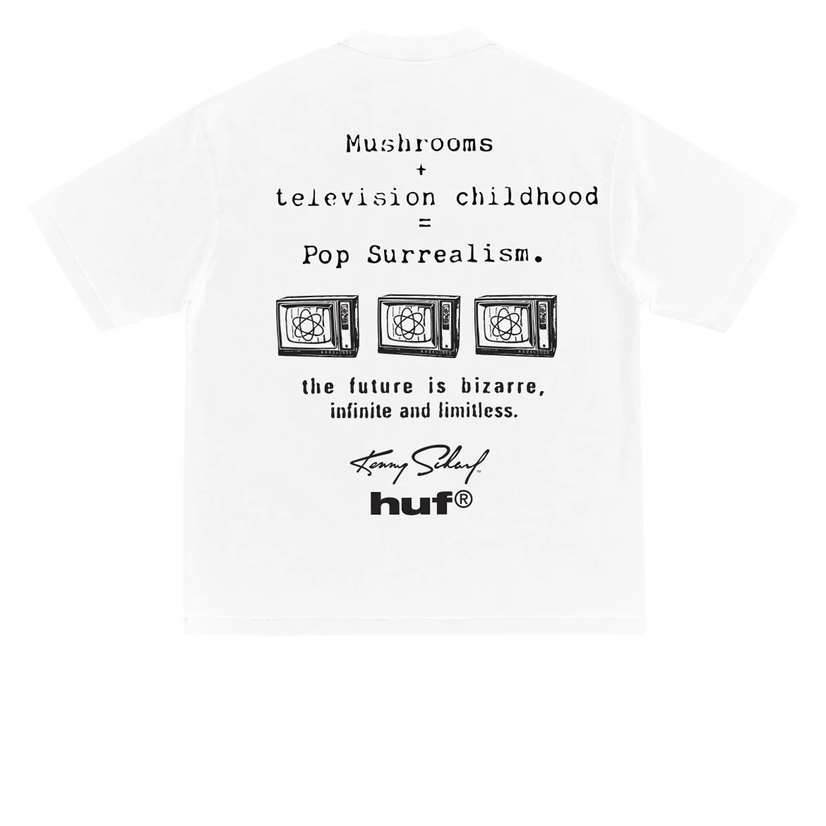 HUF x Kenny Scharf Television Childhood T-Shirt - White - Image 2