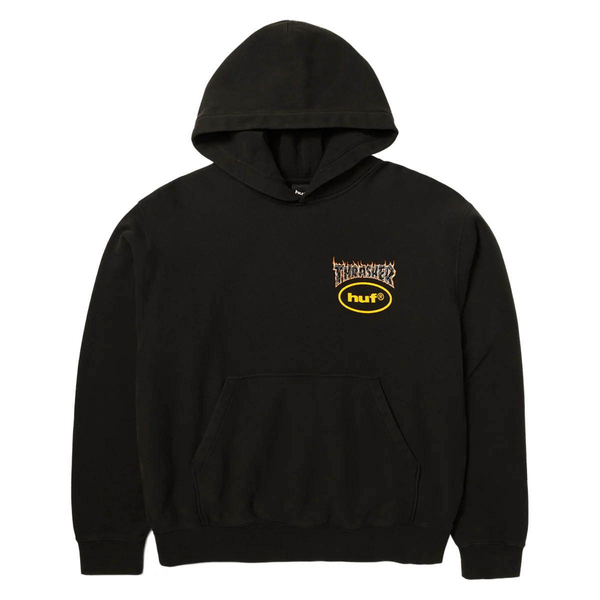HUF x Thrasher Meltdown Heavyweight Hoodie - Washed Black