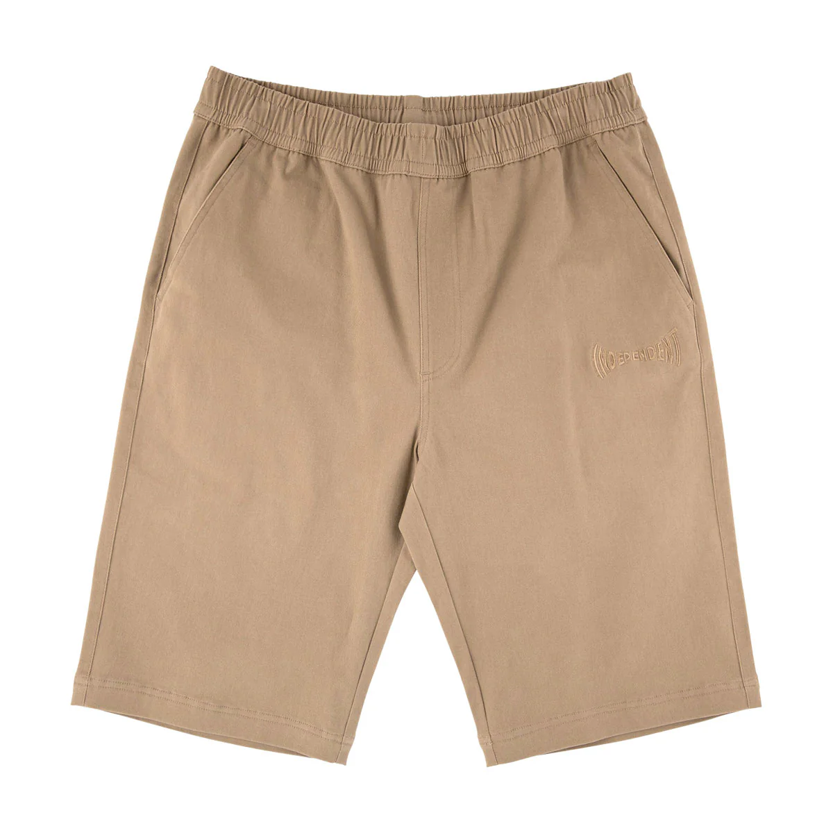 Independent Span Elastic Waist Shorts - Khaki