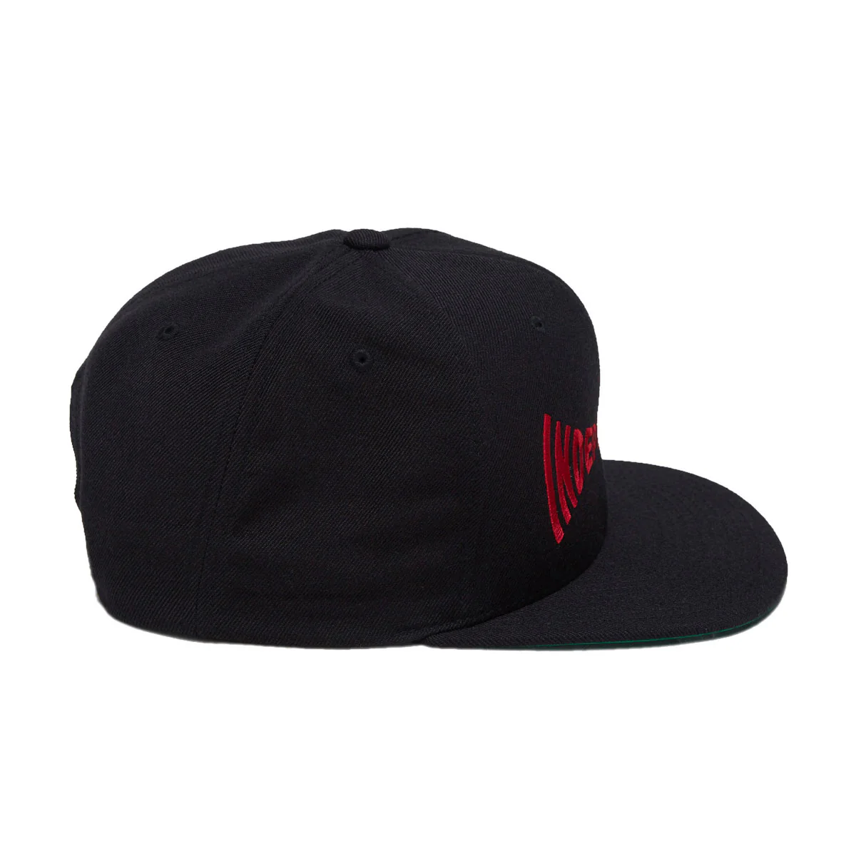 Independent Span Embroidered Snapback Hat - Black/Dark Red - Image 4