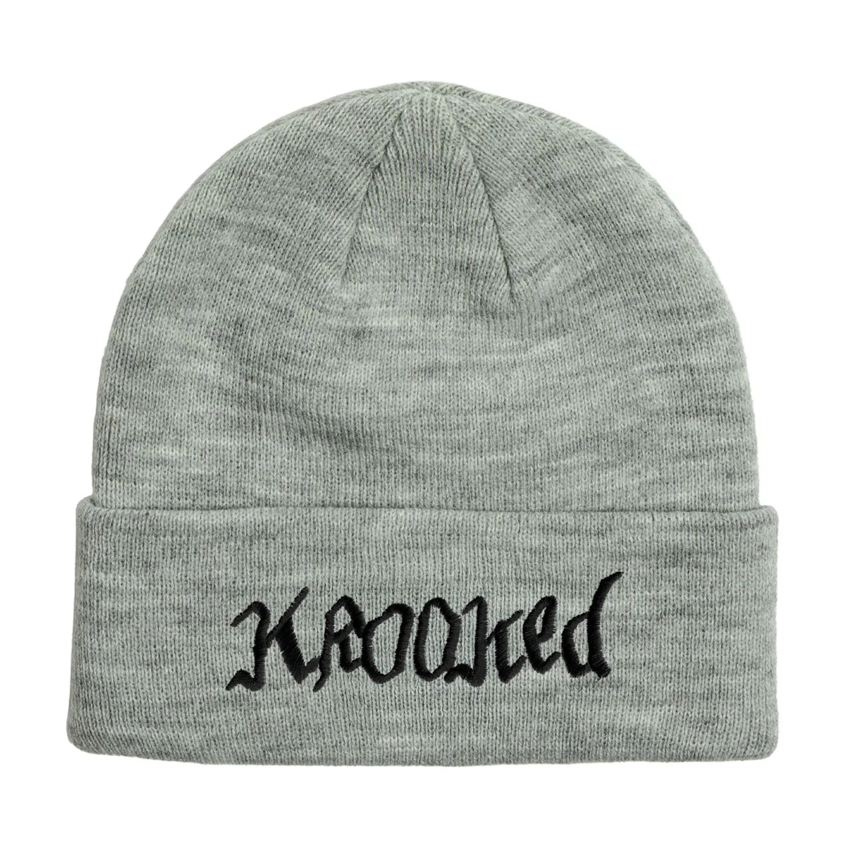 Krooked Double Ok Script Beanie - Heather Grey