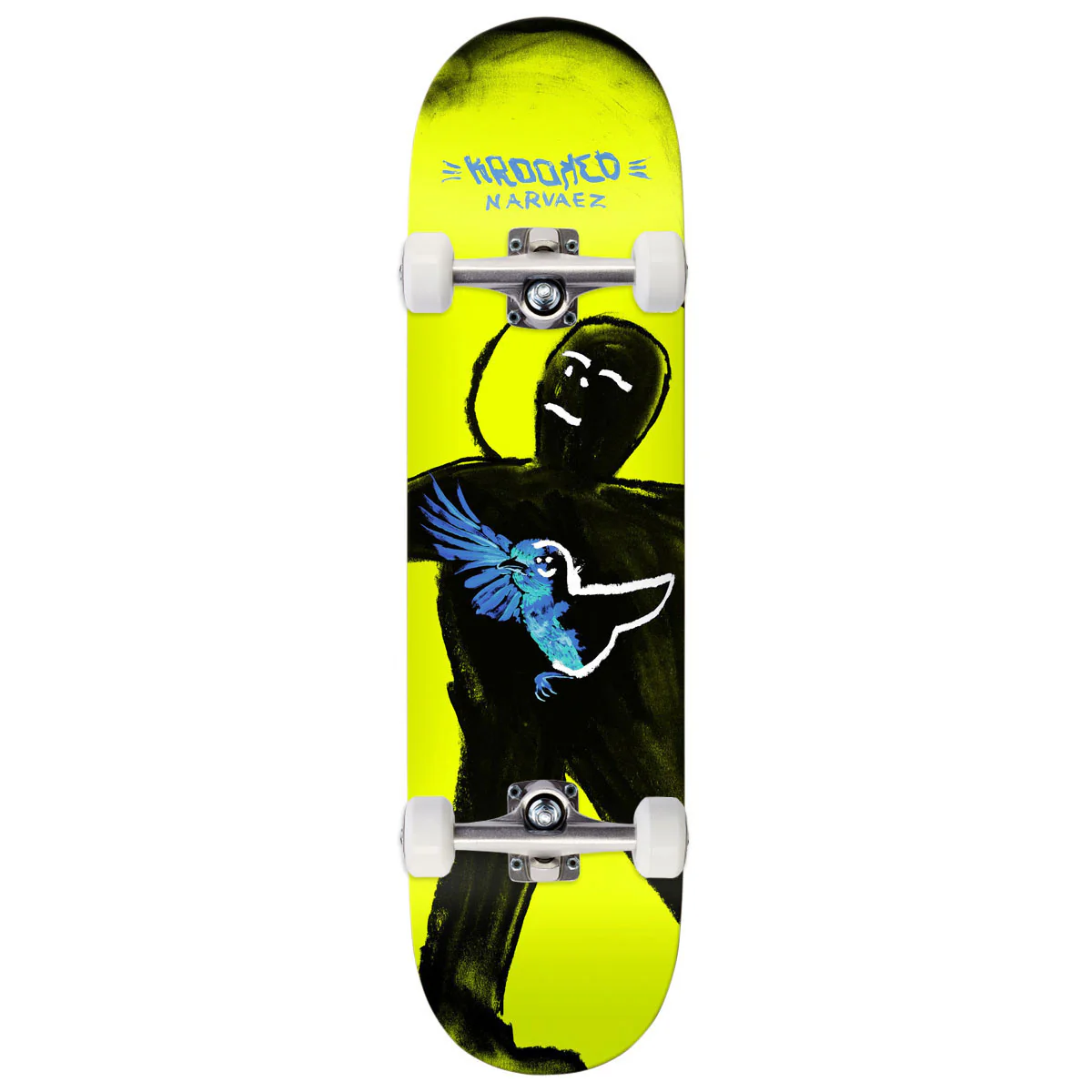 Krooked Narvaez Blue Bird Skateboard Complete - Yellow - 8.25"
