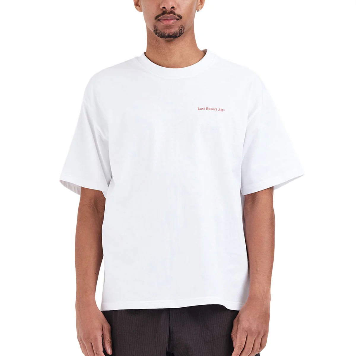 Last Resort AB Atlas Mono T-Shirt - White/Brick Red - Image 3