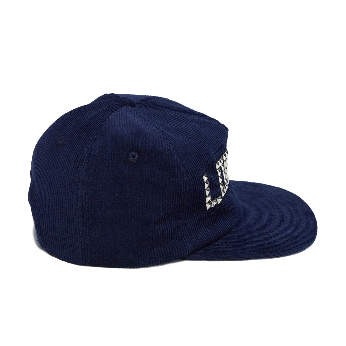 Loosey Studded Snapback Hat - Navy Corduroy - Image 3