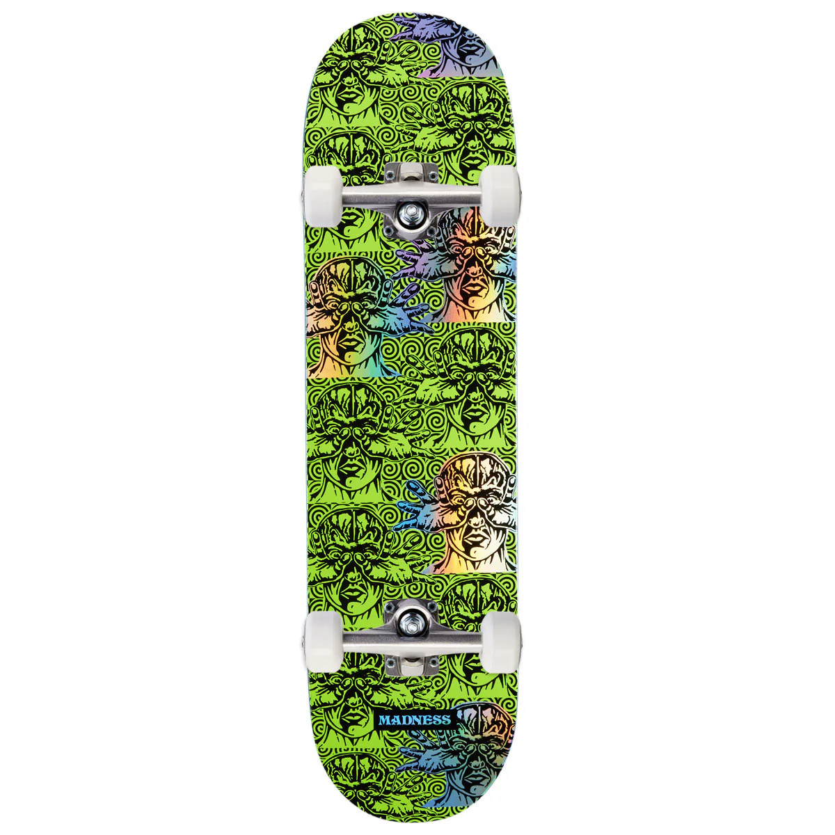 Madness Repeat Offender R7 Skateboard Complete - Safety Yellow/Holographic - 8.25"