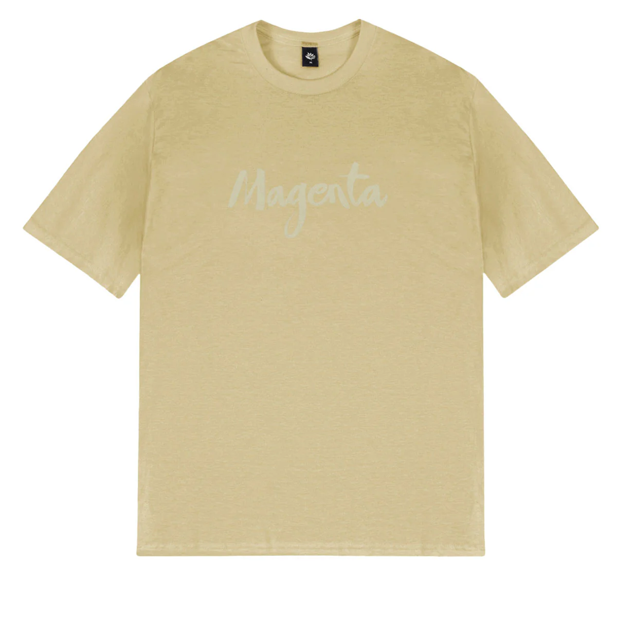 Magenta Script T-Shirt - Beige