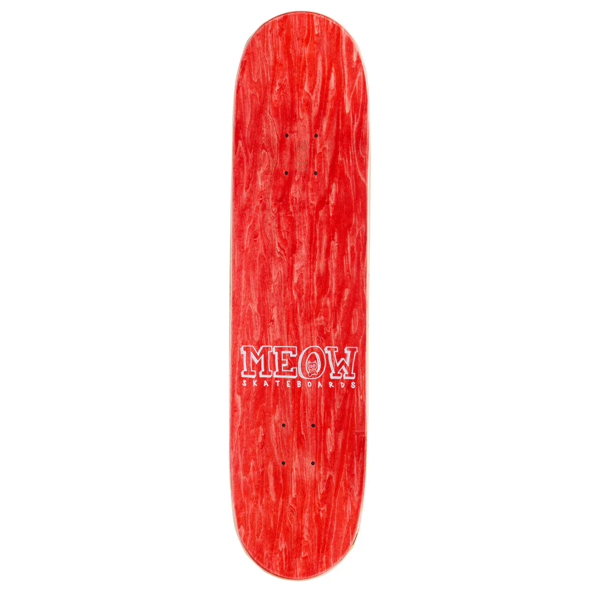 Meow Big Cat Skateboard Deck - White - 7.75" - Image 2