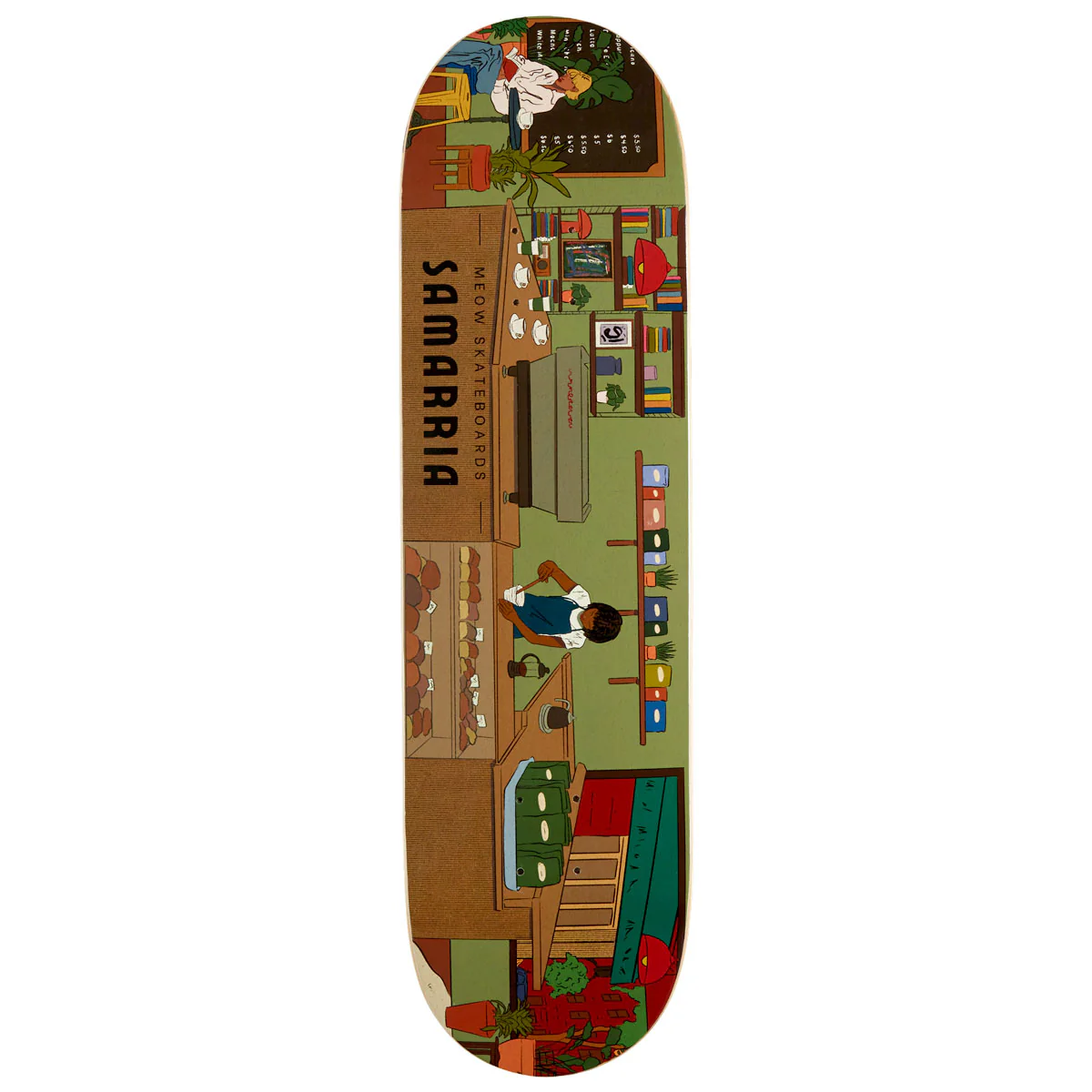 Meow Samarria Brevard Coffee Shop Skateboard Deck - 8.375"