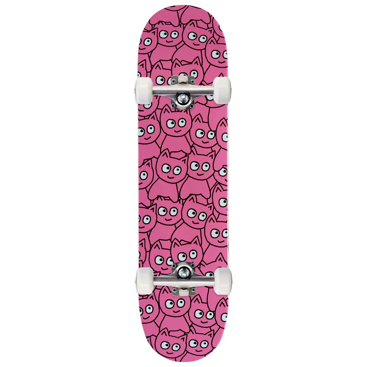 Meow Sticker Pile Skateboard Complete - Pink - 7.25"